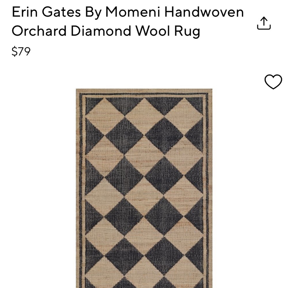 Handwoven Wool Rug - Black and Tan